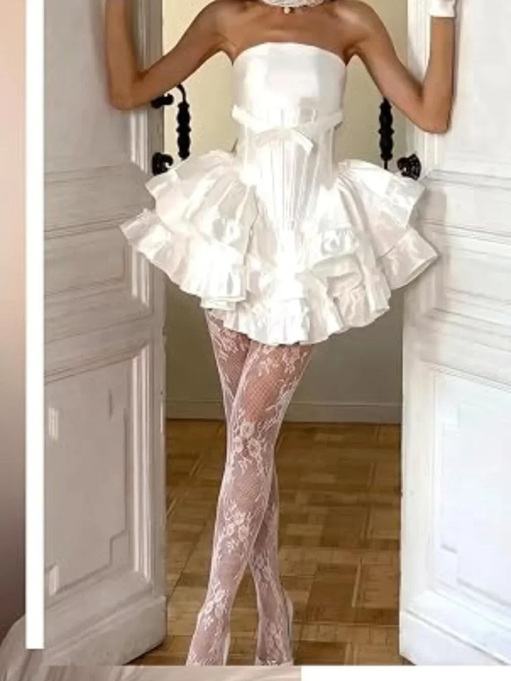 Women Lace Patterned Tights Os